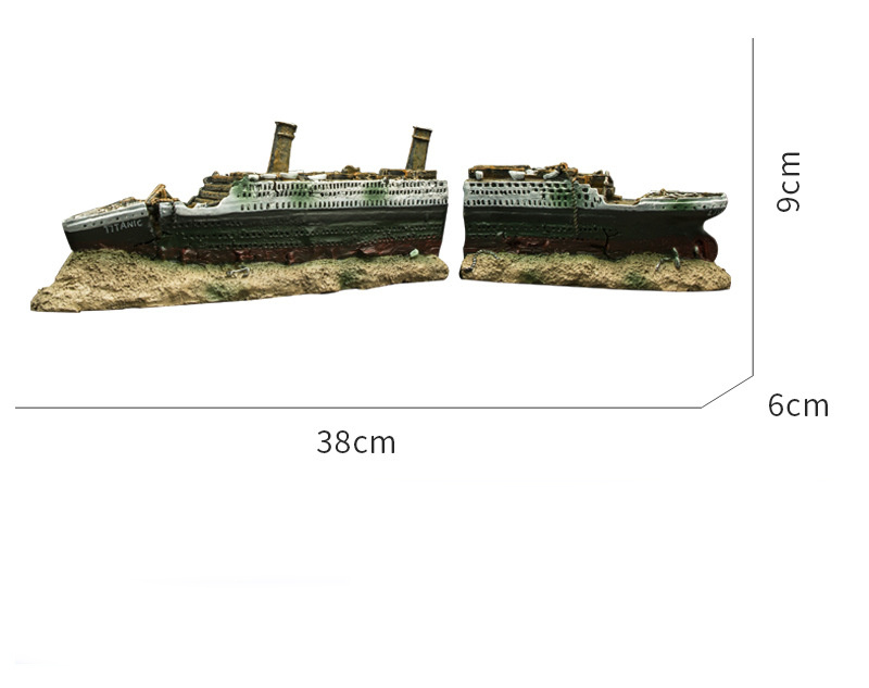 Aquarium Landscaping Decoration Simulation Shipwreck Ornaments - Image 2