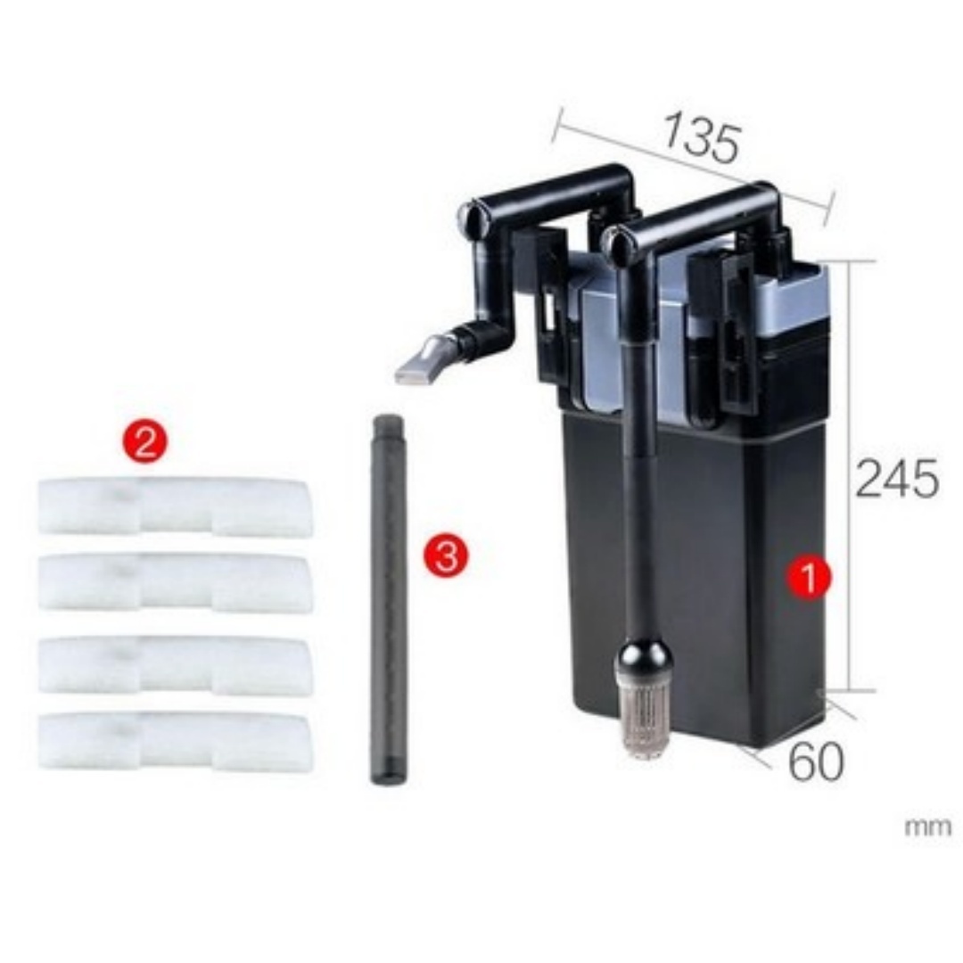 Fish Tank External Canister Filter Adjustable 135x245x60mm - Image 2