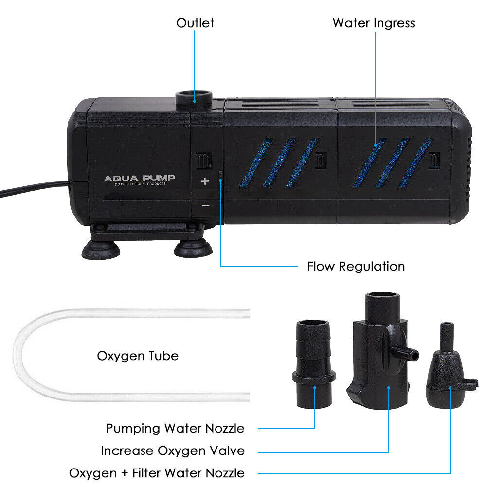 4 In 1 Aquarium Fish Tank Filter Water Internal Purifier Filter Oxygen Wave - Image 2