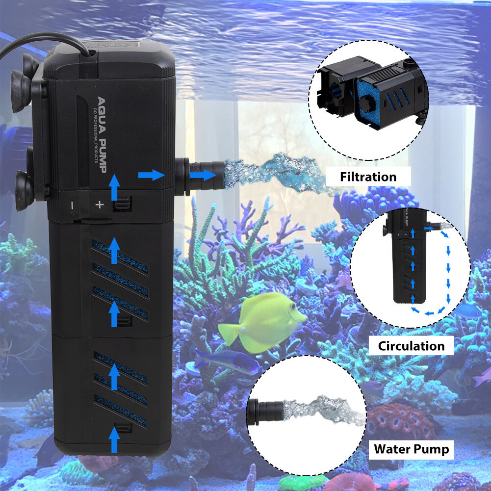 4 In 1 Aquarium Fish Tank Filter Water Internal Purifier Filter Oxygen Wave - Image 2
