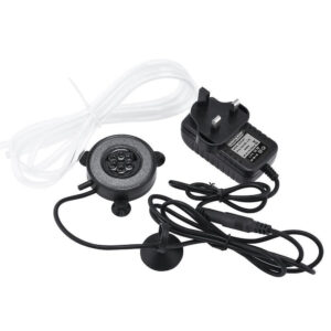 LED Aquarium Light Fish Tank Bubble Round Air Stone Disk Color Changing UK