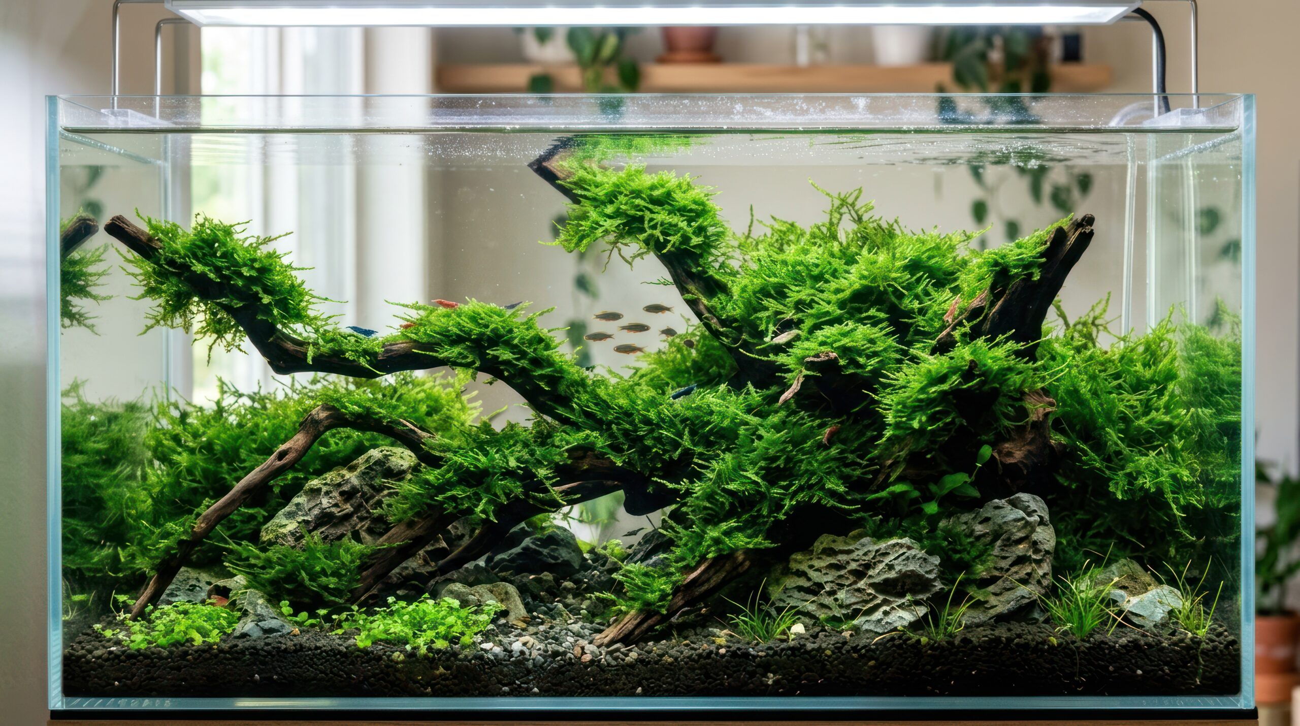 A beautifully arranged aquarium with a variety of aquatic plants and fish - Matthews Aquatic Paradise Ltd | Award-Winning Aquascapes & Aquariums UK