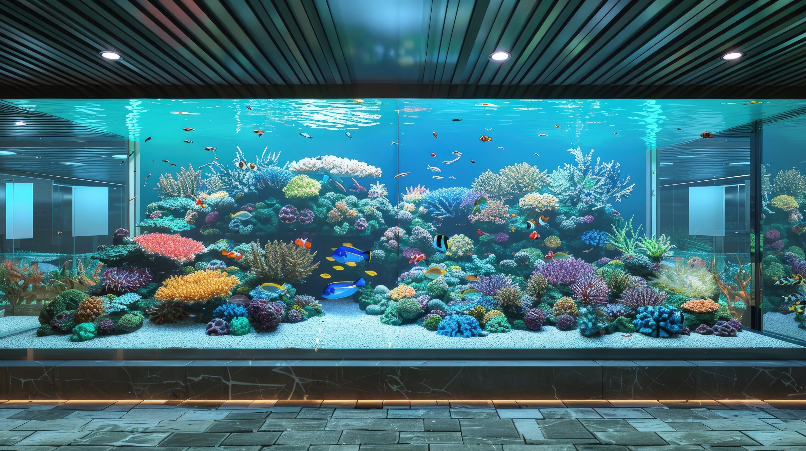 Custom aquarium setup for tropical fish vibrant corals clear water meticulous care - Matthews Aquatic Paradise Ltd | Award-Winning Aquascapes & Aquariums UK