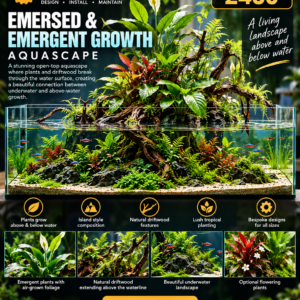 Emersed & Emergent Growth Aquascape – Bespoke Open-Top Aquarium Design