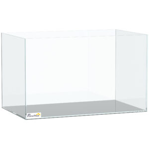 Aquarium 43L en Verre Trempé avec Tapis de Protection Pour Poissons, Crevettes, Tortues, 50 x 30 x 30 cm, Transparent
