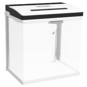 Aquarium en verre avec filtre couvercle et lumière LED pour poissons capacité 28L 38 x 26 x 39,5 cm blanc